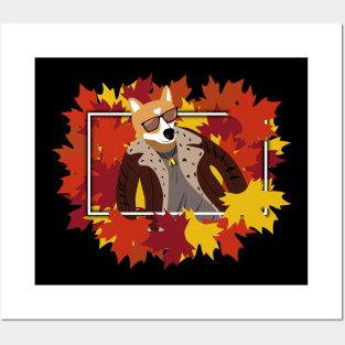 Autumn corgi Posters and Art